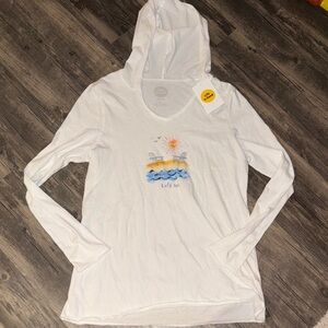 Life is Good Women's Long Sleeve Crusher-LITE Hooded Tee NWT medium “Let’s sea “